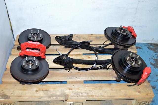 JDM Impreza 4/2 Pot Brake Assemble For Sale, WRX 02-05 5x100 Hub, Rotor & Brake Kit