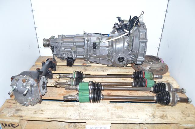 JDM Subaru WRX Forester 5 Speed Manual Transmission Swap with 4 Corner Axles & Matching Rear 4.444 LSD Differential For Sale