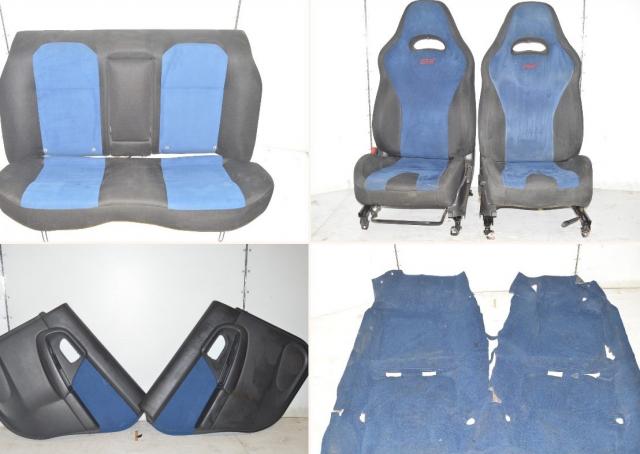 JDM V8 STI  Interior Set with JDM Front Seats, Carpet, STi Door Cards & Rear Seat with Trunk Access For Sale