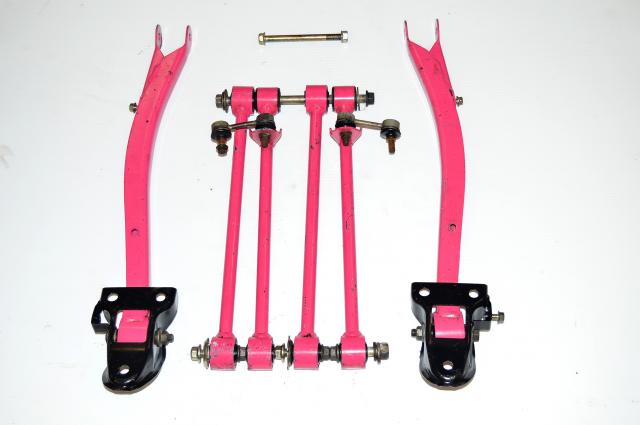JDM WRX STi 2002-2007 Pink Lateral Links & Trailing Arm Assembly For Sale Spherical bearings