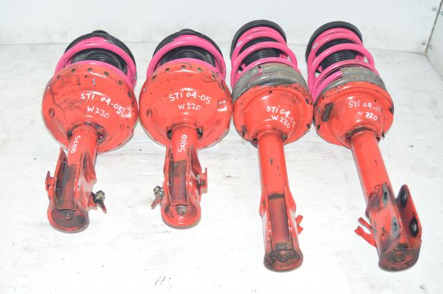 JDM 5x100 Subaru STI Big Shaft  Suspensions with PINK Springs   (Fit on all GD Imprezas from 2002 to 2007 with 5x100 bolt pattern)