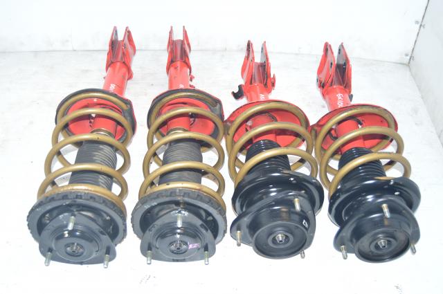 JDM STi 5x100 Subaru 2002-2007 Red Suspension Assembly with Gold Tein Springs for Sale