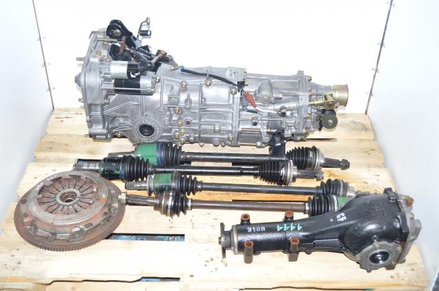 JDM Subaru 5-Speed Manual Transmission Pull-Type WRX 2002-2005 GDA GDB Package with Axles, 4.444 Differential