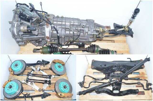 JDM Version 7 STi 2002-2007 TY856WB1CA Front LSD 6-Speed Swap with 4 Corner Axles, Rear Differential, Brembo Calipers & Slotted Discs for Sale