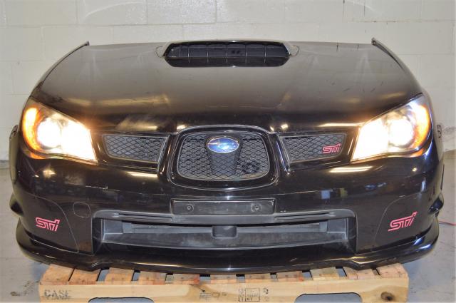 JDM Subaru WRX STI Hawkeye Version 9 2006 2007 Front End Conversion with HID Headlights, Foglight Covers, Fenders, Hood with Scoop , JDM Grill For Sale