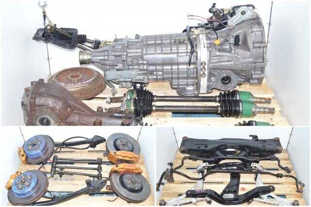 JDM Subaru Forester STi 5x100 TY856WL4CC 6-Speed Transmission Swap with Brembos, Axles, Aluminum Control Arms & 3.9 STi Differential