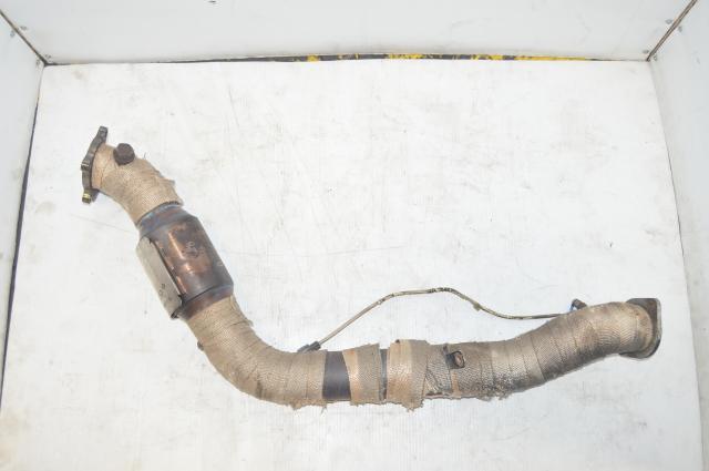 JDM Subaru V7 SARD Single Scroll Downpipe with Highflow Catalytic Converter and Heat Wrap