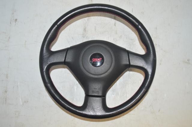 JDM Subaru WRX STI Version 9 Black Steering Wheel (Fits: 2002-2007 GD Impreza WRX STI )