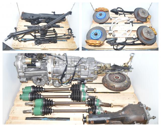 JDM Subaru STi 2002-2007 Version 8 DCCD TY856WB3KA 6-Speed Transmission Package For Sale with Brembo Calipers, Rotors, 5x100 Hubs & Rear 3.9 R180 Differential