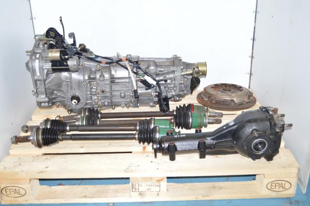 JDM Subaru WRX 2002-2005 5-Speed Transmission Replacement for Sale with Axles, Rear 4.444 LSD Differential & Flywheel
