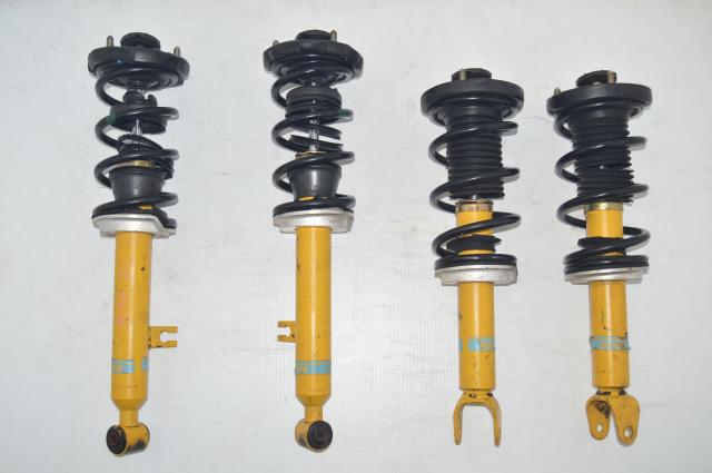 JDM Mazda RX7 FD Complete Used Yellow Bilstein Suspension Assembly for Sale with Struts, Springs & Top Plates