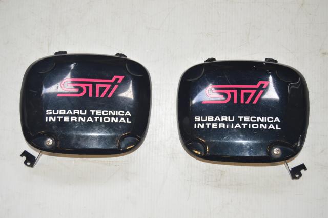 JDM Subaru Version 7 WRX STI Fog Light Covers in Black w/Adapters for 2002-2003 Impreza &  WRX Models