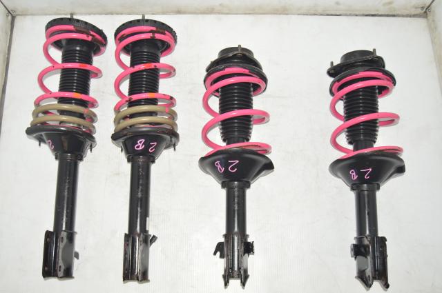 Subaru Version 7 GDA WRX Black Suspension w/Pink STI Springs for sale for 5x100 Applications from 2002-2007