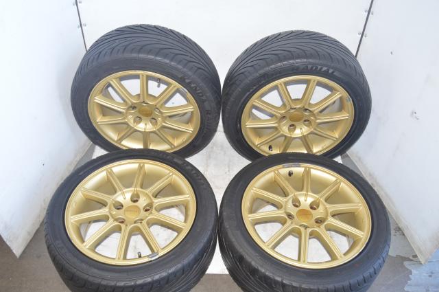Subaru WRX STI 5x114.3 Enkei Gold Wheels w/Kenda Kaiser Tires