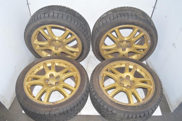 Subaru WRX STI Version 7 5x100 Gold Wheels w/Ice Guard Winter Tires