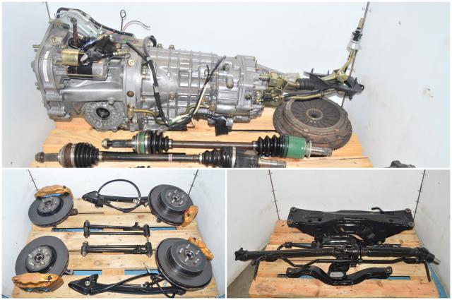 JDM Subaru TY856WB6KA 6 Speed DCCD Helical LSD Transmission Swap with 5x100 Hubs, Brembos, Axles & Rear Differential for Sale