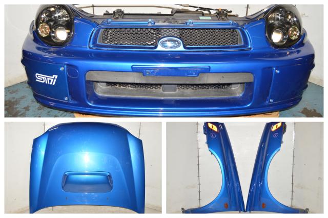 Subaru Version 7 Bugeye Prodrive WRC Style Nose Cut in World Rally Blue w/Hood, Fenders, Rad, Support, Grille and HIDs