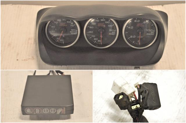 Used Subaru GDB Genome STi DEFI Link Module & Interior 60mm Triple-Gauge Assembly with Pod for Sale