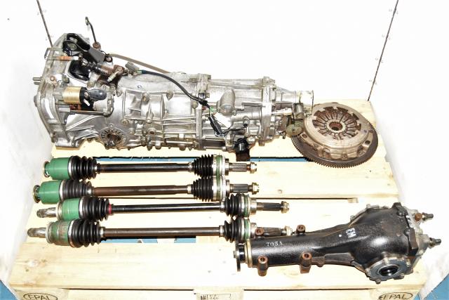 Manual 5-Speed GDA WRX 2002-2005 Replacement Transmission with Axles, Clutch with Lightweight Flywheel & 4.444 Rear LSD