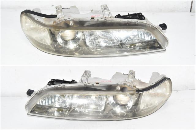 Used JDM Acura Integra OEM Non-HID 1004-2001 DC2 Replacement Headlights (Chrome Housing)