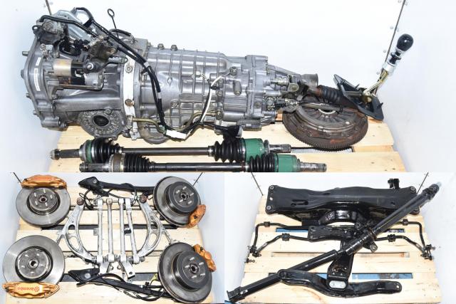 Used Subaru JDM Forester STi 2002-2007 TY856WL4CC SG9 6-Speed Transmission Swap with Brembos, 5x100 Hubs, Driveshaft, Subframe, Trailing Arms & Aluminum Control Arms