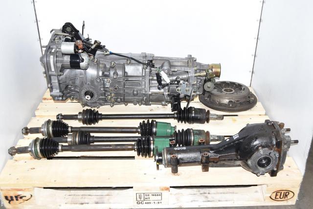 Used 5-Speed Manual WRX 2002-2005 Subaru 4.11 Transmission with Rear LSD, GDA Axles & Clutch Assembly for Sale