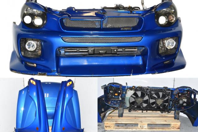 Used Subaru JDM Version 7 Aftermarket CWest Bumper Cover Front End Conversion with Rad Support, Fenders, STi GDB Hood, HID Headlights & Foglights