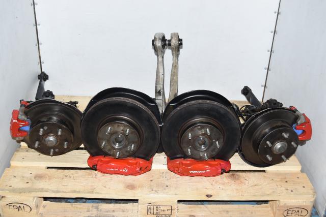 Used JDM RSX 2002-2006 DC5 Complete Brembo Brake Kit Assembly with Calipers, Hubs, Rotors & Control Arms for Sale