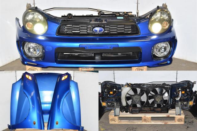 GGA WRB 2002-2003 Version 7 WRX Autobody Front Nose Cut Conversion Assembly with Hood, Fenders & HID Headlights