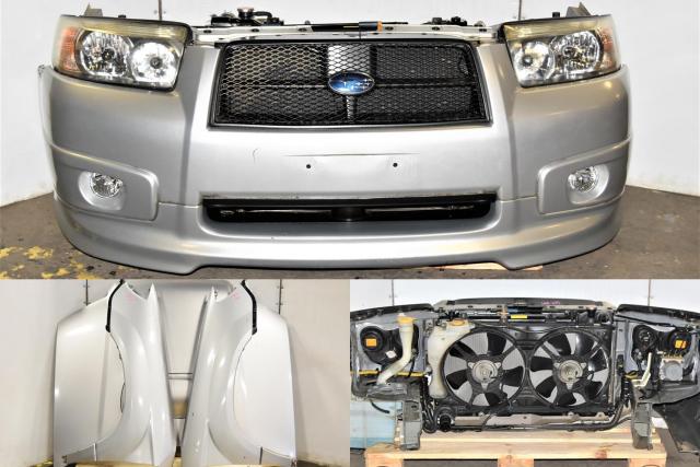 Used JDM SG9 Replacement Autobody 2006-2008 Subaru Forester Nose Cut with Hood, Fenders, Front & Rear Bumper, Sideskirts, Rad Support, etc.