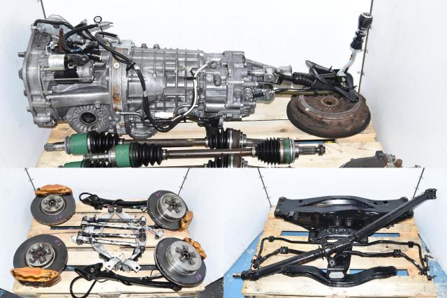 Used JDM Forester STi S9 TY856WL7CC 6-Speed Manual Transmission with R180 3.9 Rear Differential, Axles, Subframe, Aluminum Control Arms & Drivehshaft