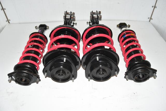 Used JDM Subaru Exiga 08-12 OEM Front & Rear YA5-DBA Suspensions Assembly with Pink STi Springs for Sale
