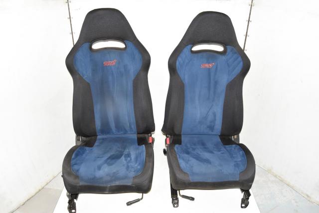 Used JDM Version 7 WRX STi GDB Front Left & Right Blue Seats 2002-2007 for Sale