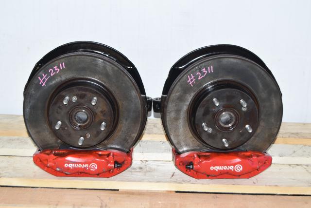 Used JDM Acura RSX K20A Type-R Front Red DC5 Brembo Calipers, Discs & Hub Assembly for Sale