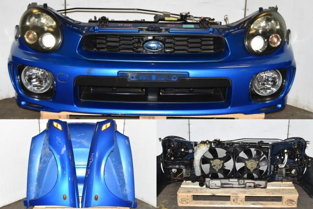 Used JDM WRX 2002-2003 Version 7 GGA Autobody Nose Cut with Hood, Headlights, Bumper Cover, Grille, Rear Bumper & Sideskirts