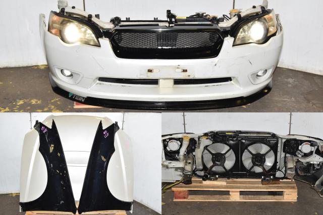 Pre-Facelift Legacy GT 2005-2009 JDM Used Autobody Nose Cut with Fenders, Hood, HID Headlights, Bumper Cover & Rad Support