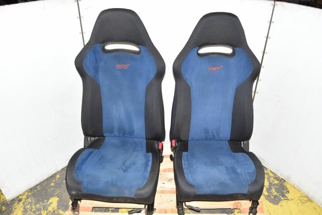 Used JDM Subaru Version 7 Replacement 2002-2003 OEM STi Blue Front Seats for Sale