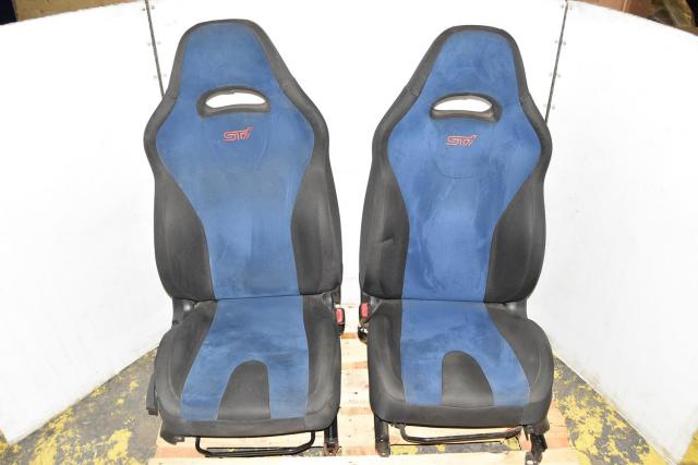 JDM WRX STi Version 8 Replacement Front GDB Blue OEM Left & Right Seats for Sale 2004-2005