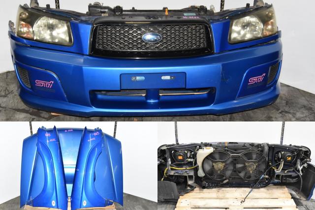 Used JDM Subaru Forester STi 2003-2005 Replacement Autobody Nose Cut with Cross Sport Grille, Hood, Fenders, Sideskirts & Rear Bumper