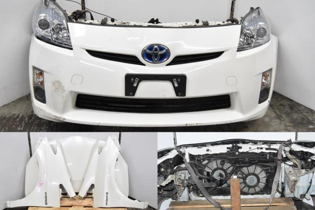 Used JDM Toyota Prius Hybrid 2010-2015 Replacement Nose Cut for Sale with Rad Support, Headlights, Hood & Fenders
