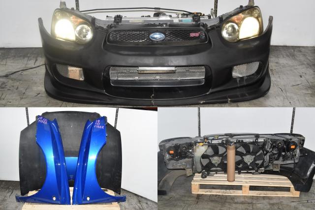 JDM WRX STi Version 8 GD Nose Cut with Fiberglass Front & Rear Bumper, Fenders and Radiator Support 2004-2005
