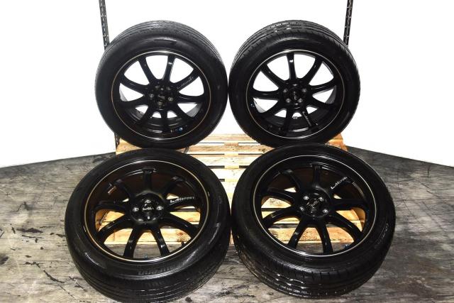 Used JDM 5x100 LMSport Replacement 5x100 18x7.5 Mags with 225/45ZR18 Summer Tires for Sale