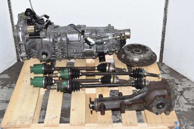 Used JDM Subaru WRX 2002-2005 Replacement 5-Speed Manual Pull-Type Transmission with Flywheel, Pressure Plate & Rear 4.444 Differential