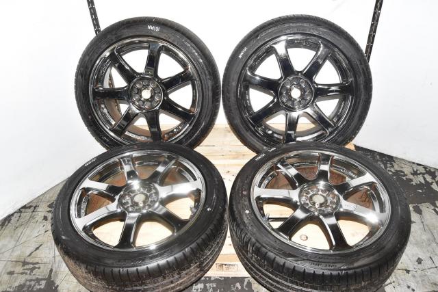 JDM Work Emotion XT7 5x100 Used 17x7 Mags with 215/45ZR17 Tires +47 Offset