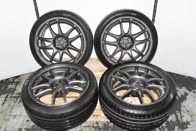 Used JDM Work SB-K1P Aftermarket 5x100 Replacement 18x8.5 Mags with ET30 & 235/40ZR18 Tires