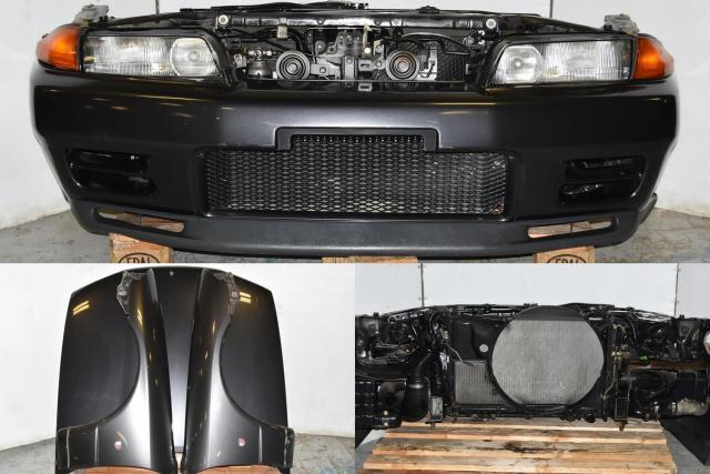 Used JDM Nissan Skyline 1989-1994 R32 GTR Replacement Autobody Nose Cut with Headlights, Hood, Fenders & Radiator Support