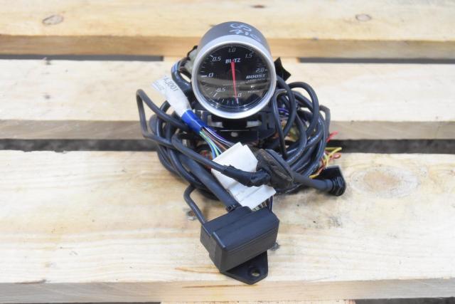 52mm BLITZ Aftermarket 2.0 psi Boost Gauge with H0077AJ001 Subaru Divided Harness