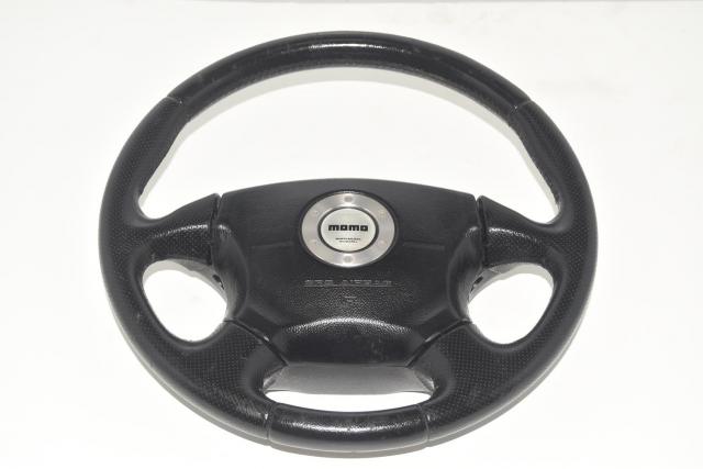 JDM Momo Steering Wheel for 2002-2003 Subaru WRX GD GG Yellow Stitch