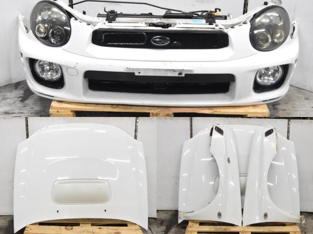 GDB GDA Version 7 STI 2002-2003 Nose Cut Bugeye Autobody Kit with Fenders, Hood, HID Headlights, Rad Support & Sideskirts