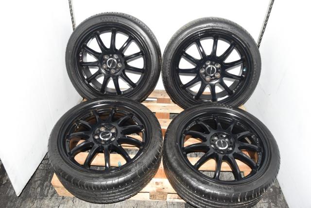 5x100 + 47 JDM Volk Racing CE28 Aftermarket Forged 17x7JJ Wheels with Radar Tires 215/40R17